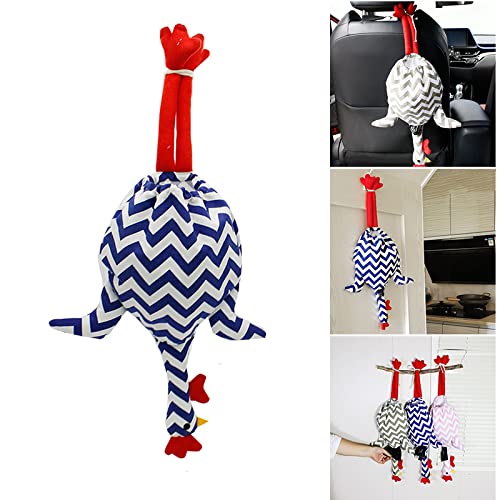 Chanshi Chicken Garbage Bag Storage Holder, Chicken Grocery Bag Holder for Organization, Creative Hanging Storage Pouch Household