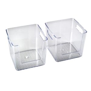 the lakeside collection plastic storage baskets for kitchen and closets - square - set of 2