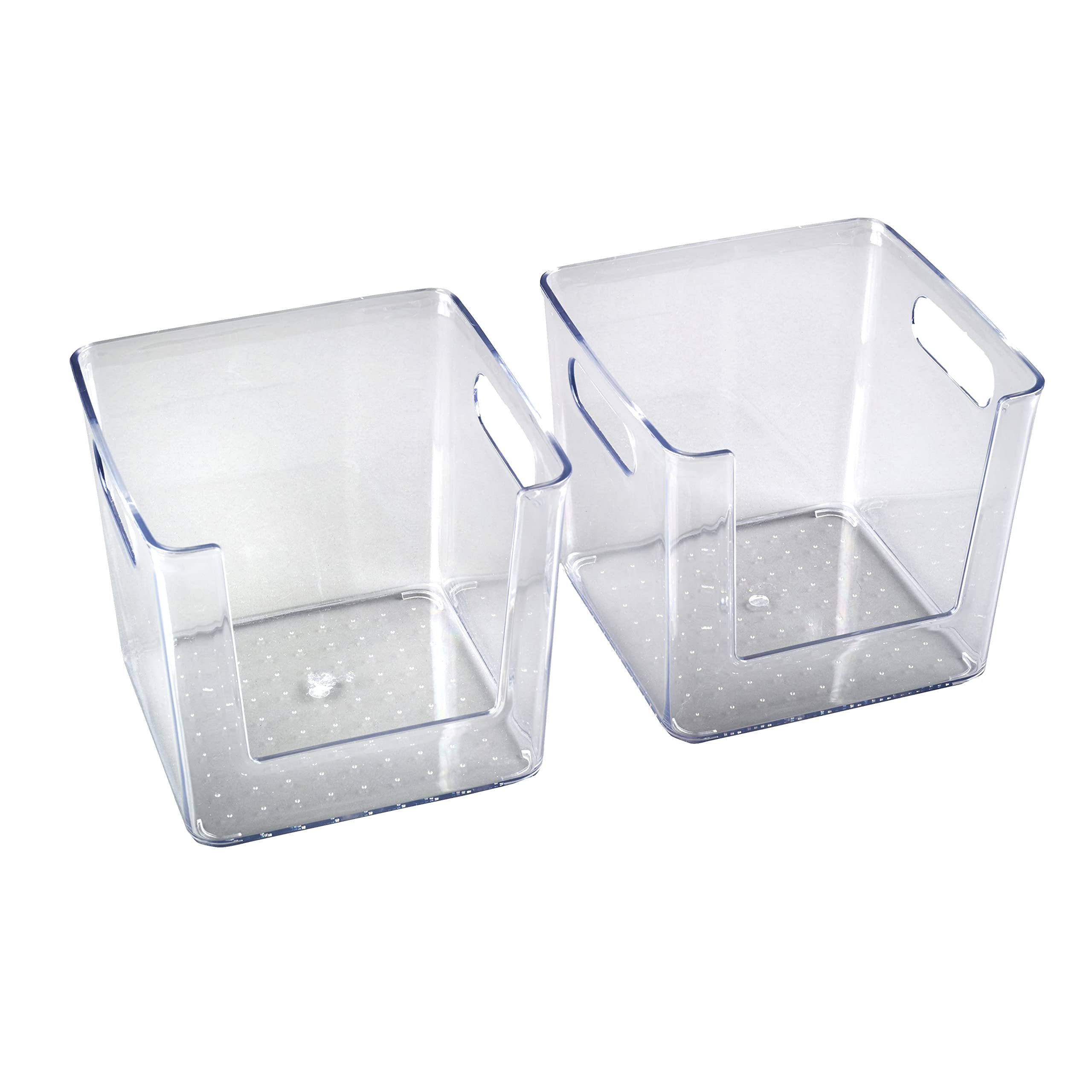 The Lakeside Collection Plastic Storage Baskets for Kitchen and Closets - Square - Set of 2