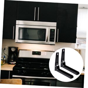 HEMOTON 1pc Microwave Oven Mount Shelf Bracket Wall-mounted Microwave Rack Stainless Steel