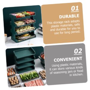 Veemoon Kitchen Shelf Food Storage Shelves Stackable Fruit Serving Tray Veggie Trays Vegetable Storage Cart Tiered Basket Food Colanders Strainers Fruit Tray Detachable Side Dish Plastic