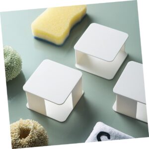 Hemoton Sponge Holder for Sink 2pcs Sink Drain Rack Kitchen Sink Sponge Holder Kitchen Sink Suction Holder Scouring Pad Holder Sponge Holder for Kitchen Storage Rack Hanger White Wall