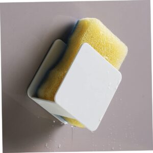 Hemoton Sponge Holder for Sink 2pcs Sink Drain Rack Kitchen Sink Sponge Holder Kitchen Sink Suction Holder Scouring Pad Holder Sponge Holder for Kitchen Storage Rack Hanger White Wall