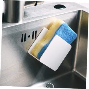 Hemoton Sponge Holder for Sink 2pcs Sink Drain Rack Kitchen Sink Sponge Holder Kitchen Sink Suction Holder Scouring Pad Holder Sponge Holder for Kitchen Storage Rack Hanger White Wall