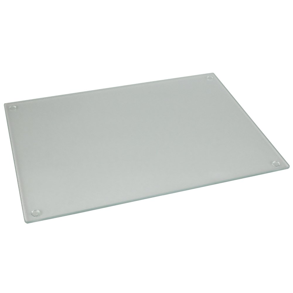 Home Basics 12"x 16" Frosted Glass Cutting Board, 12" x 16", Clear