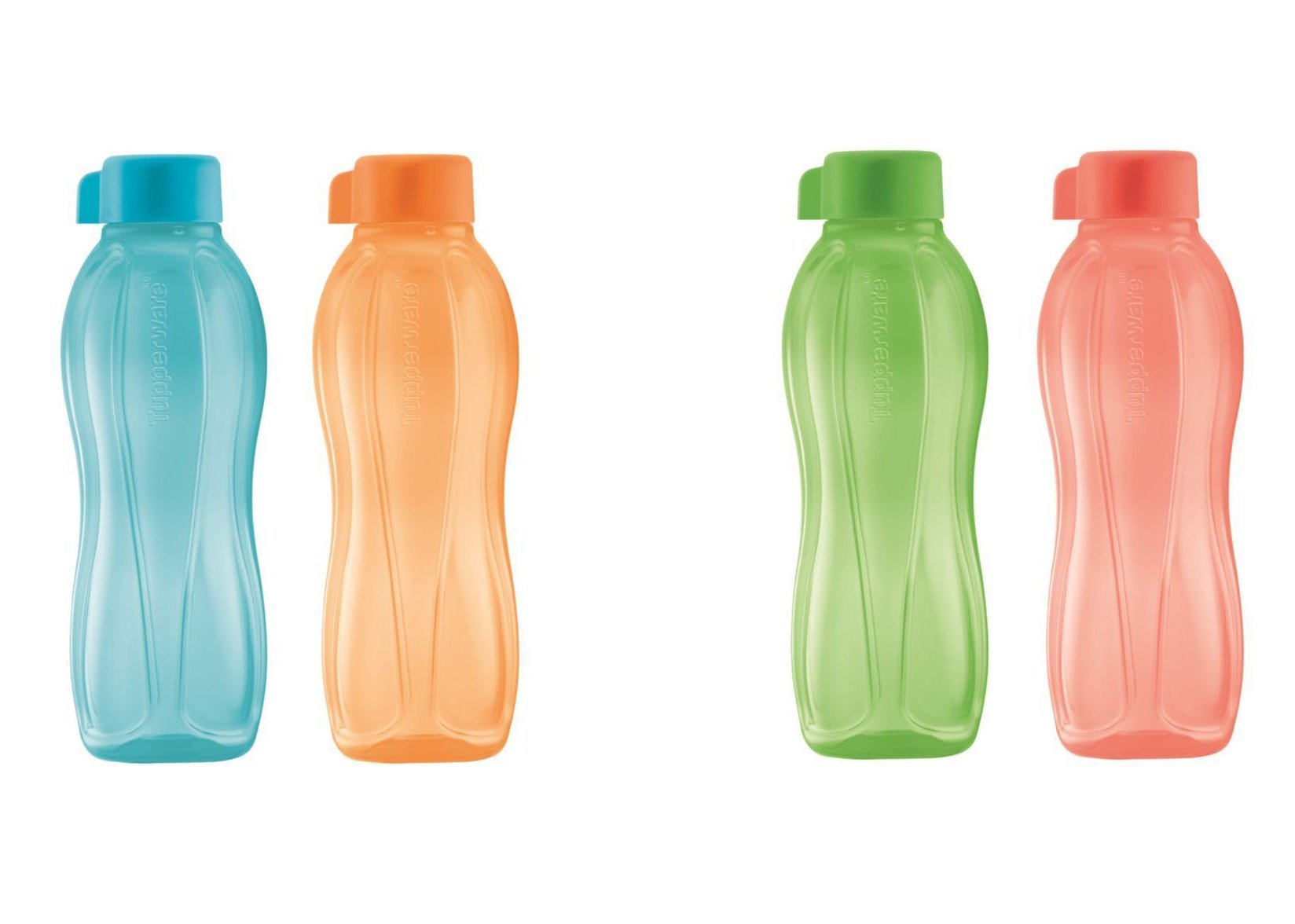 TUPPERWARE ECO SPRING Drinks Bottle 500ml 4-pc Set Tumblers