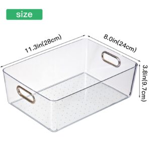 SEL NATURAL 2Pcs Plastic Storage Bins,Kitchen Organization Pantry Storage,Fridge Organizer, Cabinet Organizers and Storage Bins with Handles for Counter-tops, Refrigerator, Bedrooms, Bathrooms