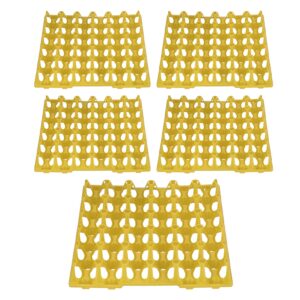 Egg Crates, 30 Cell Plastic Egg Tray Sturdy 5PCS for Hennery for Farm(yellow)