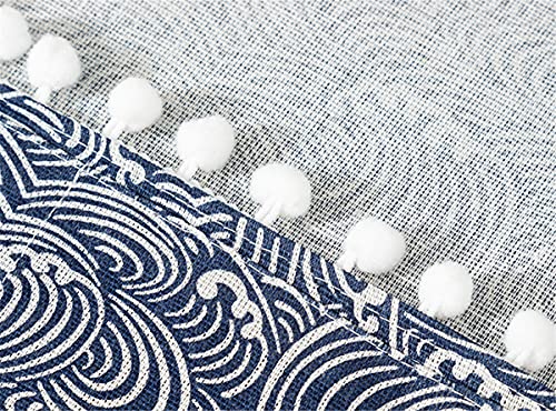 Ammsochy Microwave Oven Cover Dust Oil Proof Cloth with Storage Pockets Cotton Linen Kitchen Toaster Appliance Protector (Cube Scales)