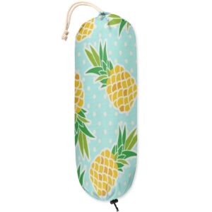 Fruit Pineapple Plastic Bag Holder, Polka Dot Grocery Bag Storage Holder Garbage Shopping Bag Trash Bags Organizer for Kitchen Home