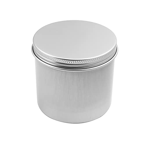 Othmro 1Pcs Round Aluminum Cans Tin Can Screw Top Metal Lid Containers 250ml/8.3 oz, 75 * 70mm (D*H) Silver Color Aluminum Containers for Lip Balm, Crafts, Cosmetic, Candles