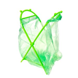 xiaoyztan foldable garbage bag holder abs plastic trash bag support frame for home kitchen garden outdoor (green)