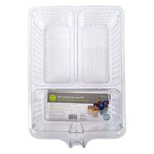 ctg, luciano collection, all purpose storage bin with handle, 8"" x 12"", clear