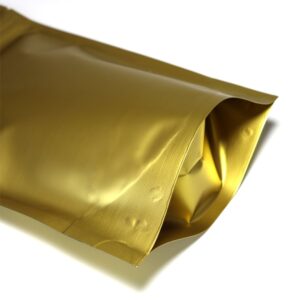 100 Gold Metallic Foil Zip Lock Stand Up Bags Pouches 12x18cm (4.7x7")