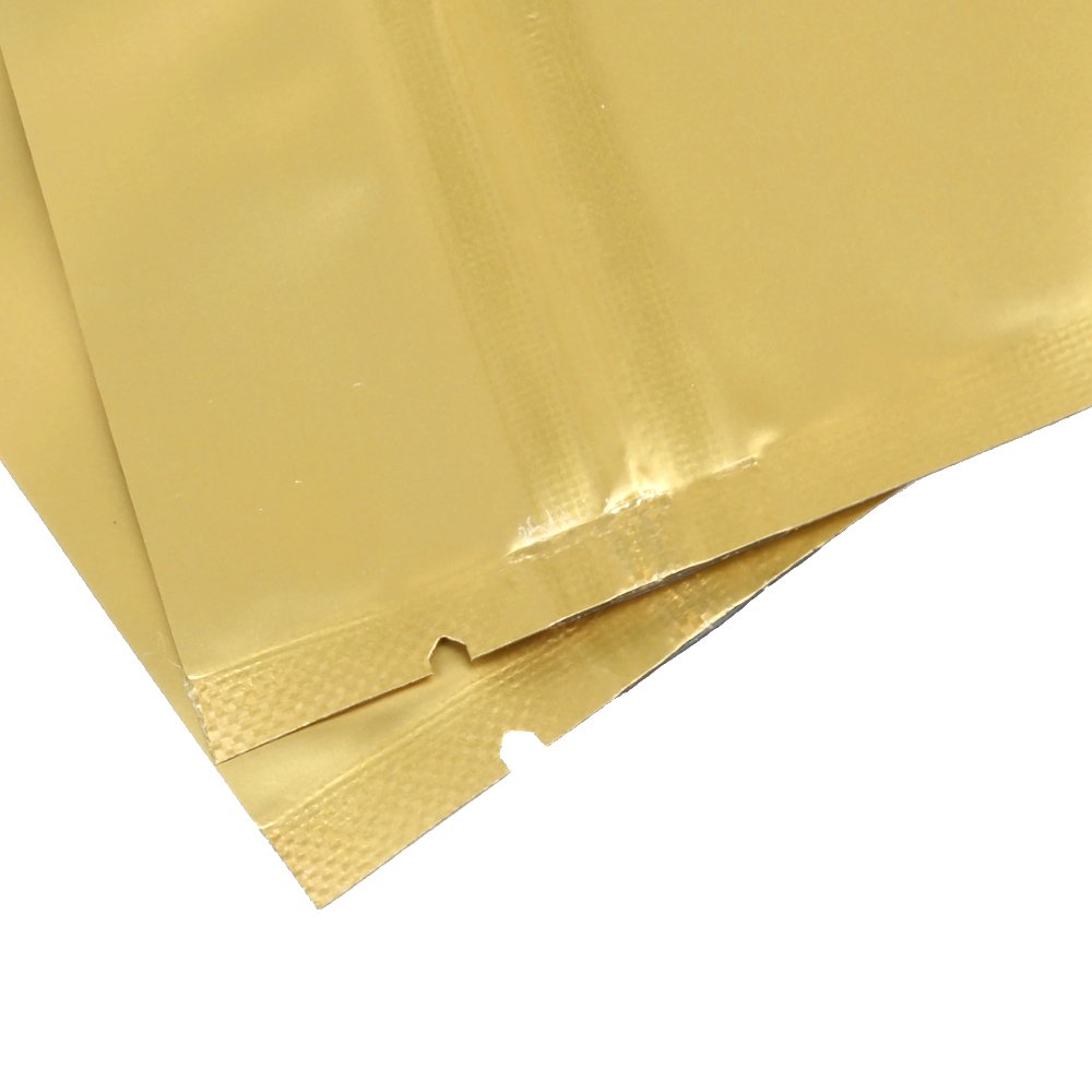 100 Gold Metallic Foil Zip Lock Stand Up Bags Pouches 12x18cm (4.7x7")