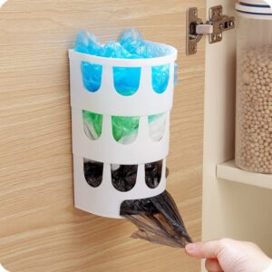 FAVOMOTO Bag Saver Trash Bag Holder Trash Bag Organizer Paper Towel Dispenser Napkin Dispenser Hollow Grocery Bag Dispenser Wall Mounted Desk Dispenser Bags for Wall-mounted Tissue White