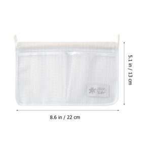 Mobestech 3pcs Hanging Storage Mesh Bag Kitchen Storage Bag Mesh Kitchen Organizer Mesh Bag Door Hanging Organizer Fridge Hanging Mesh Bag Room Organization Pp White Storage Net Two Grids