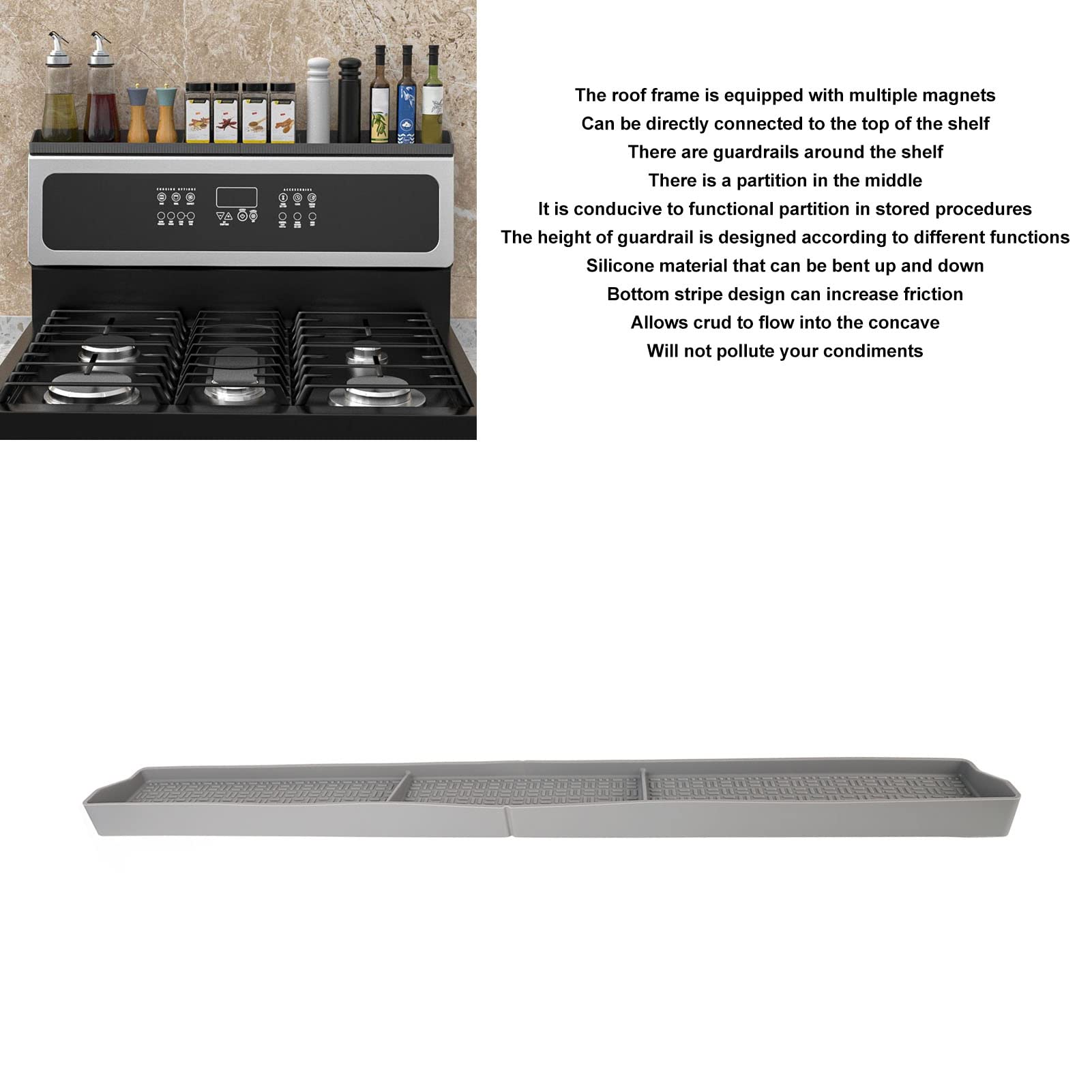 MAVIS LAVEN Oven Shelf, Stove Top Shelf Kitchen Top Rack Magnetic Stove Top Shelf for Home Restaurant