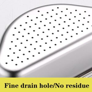 HomeSoGood 304 Stainless Steel Rectangle Drain Rack Basket Kitchen Sink Suction Cup Hanging Storage Basket Kitchen Shelf Strainer Filter(7.09inch,Silver)