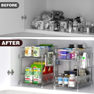 VIVAIVE 2-Tier Bathroom Organizer with Removable Dividers, 11.5" x 7.4" x 10.8" - Space-Saving and Practical Storage Solution