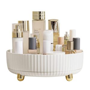 hblife makeup organizer, 360 degree rotating perfume organizer, 11 inches large capacity lazy susan for bathroom counter or vanity (white, large)