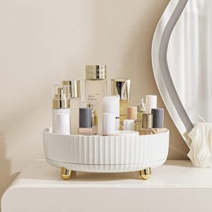 HBlife Makeup Organizer, 360 Degree Rotating Perfume Organizer, 11 Inches Large Capacity Lazy Susan for Bathroom Counter or Vanity (White, Large)