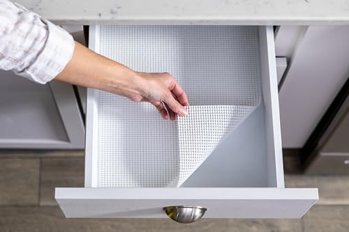 EasyLiner Select Grip Shelf Liner for Drawers & Cabinets - Easy to Install & Cut to Fit - Non Slip Non Adhesive Grip Shelf Liner for Kitchen Drawers, Bathroom, Pantry - 12in. x 24ft. - White