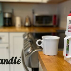HandiHandle® Half Gallon Milk, Juice, or Beverage Carton Holder | Lightweight and Slim to Save Refrigerator Space | for Seniors, Home Kitchens, Coffee Shops, Restaurants, and Baristas. (1)