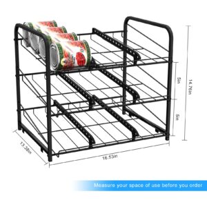 MOOACE Can Rack Organizer 2 Pack, Stacking Can Storage Dispenser for 36 Cans, Can Organizer for Pantry Kitchen Cabinet, Black