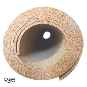 Cougar Cork Roll 24" x 48" | 1/8" Thick | Premium 100% Natural Cork for DIY Projects