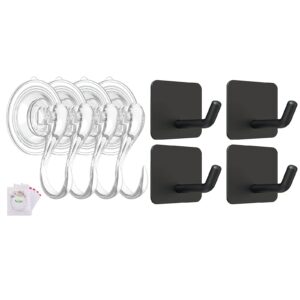 vis'v 4 pcs suction cup hooks and 4 pcs adhesive hooks