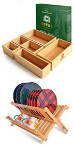 royal craft wood storage box set of 5 and dish drying rack