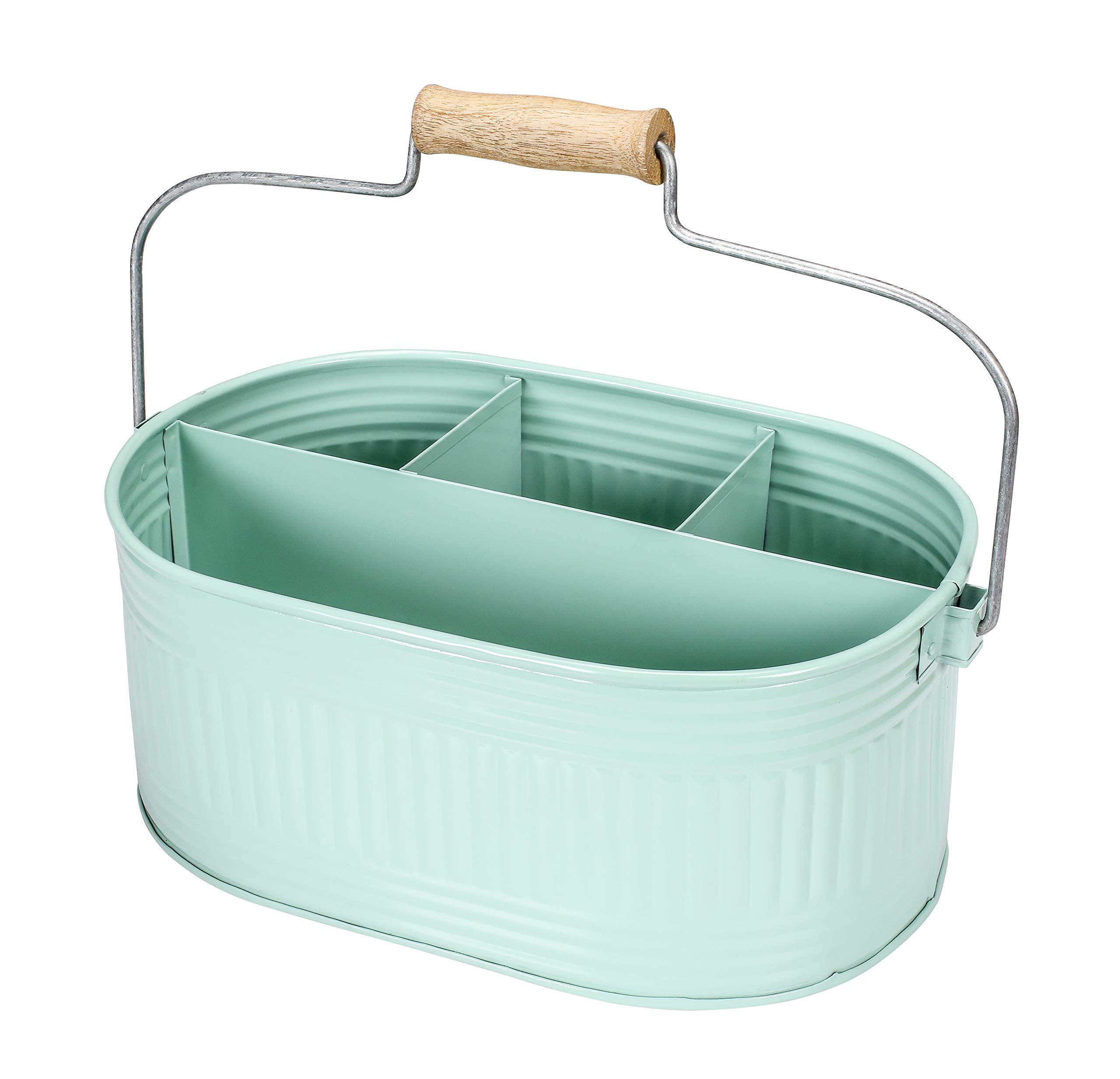 utensil caddy for parties, utensil caddy for countertop, kitchen utensil caddy, plate and utensil caddy - picnic utensil caddy, kitchen utensil caddy for countertop - 13.5 Inches (Mint Green)