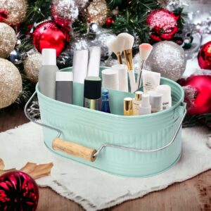 utensil caddy for parties, utensil caddy for countertop, kitchen utensil caddy, plate and utensil caddy - picnic utensil caddy, kitchen utensil caddy for countertop - 13.5 Inches (Mint Green)