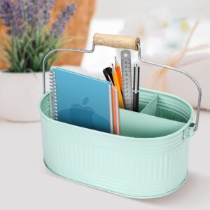 utensil caddy for parties, utensil caddy for countertop, kitchen utensil caddy, plate and utensil caddy - picnic utensil caddy, kitchen utensil caddy for countertop - 13.5 Inches (Mint Green)