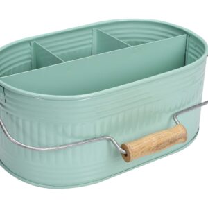 utensil caddy for parties, utensil caddy for countertop, kitchen utensil caddy, plate and utensil caddy - picnic utensil caddy, kitchen utensil caddy for countertop - 13.5 Inches (Mint Green)