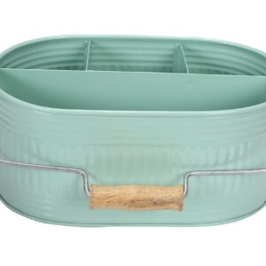 utensil caddy for parties, utensil caddy for countertop, kitchen utensil caddy, plate and utensil caddy - picnic utensil caddy, kitchen utensil caddy for countertop - 13.5 Inches (Mint Green)