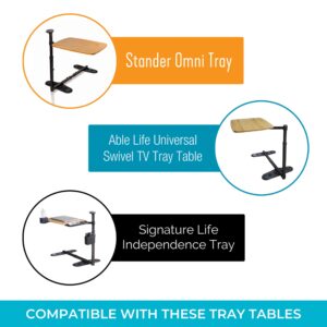 Stander Tray Table Accessory Bundle, Cup Holder, Utensil Compartment, and Base Tube Organizer for Stander and Able Life Tray Tables