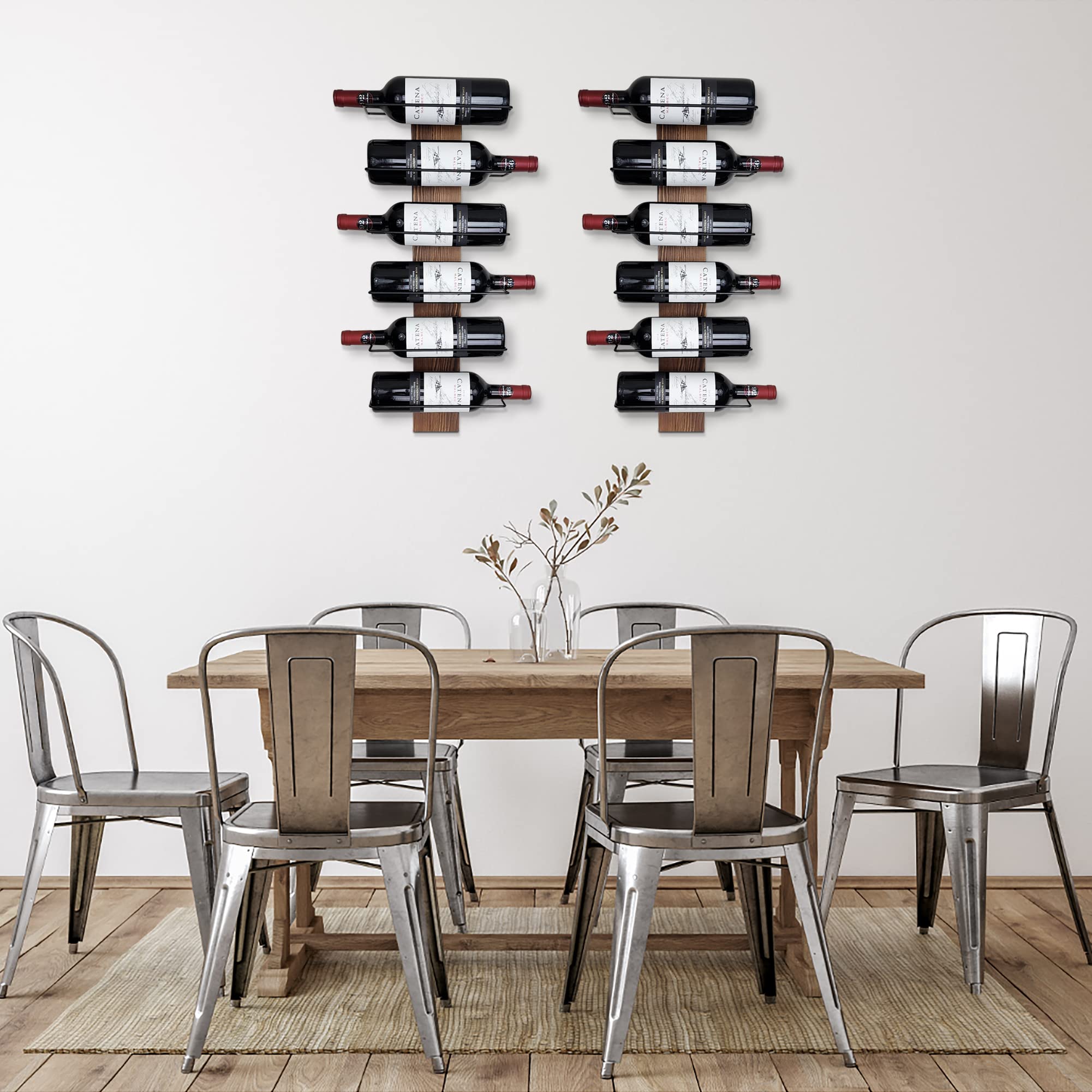 FreshDecor Wine Rack Wall Mounted (Brown)