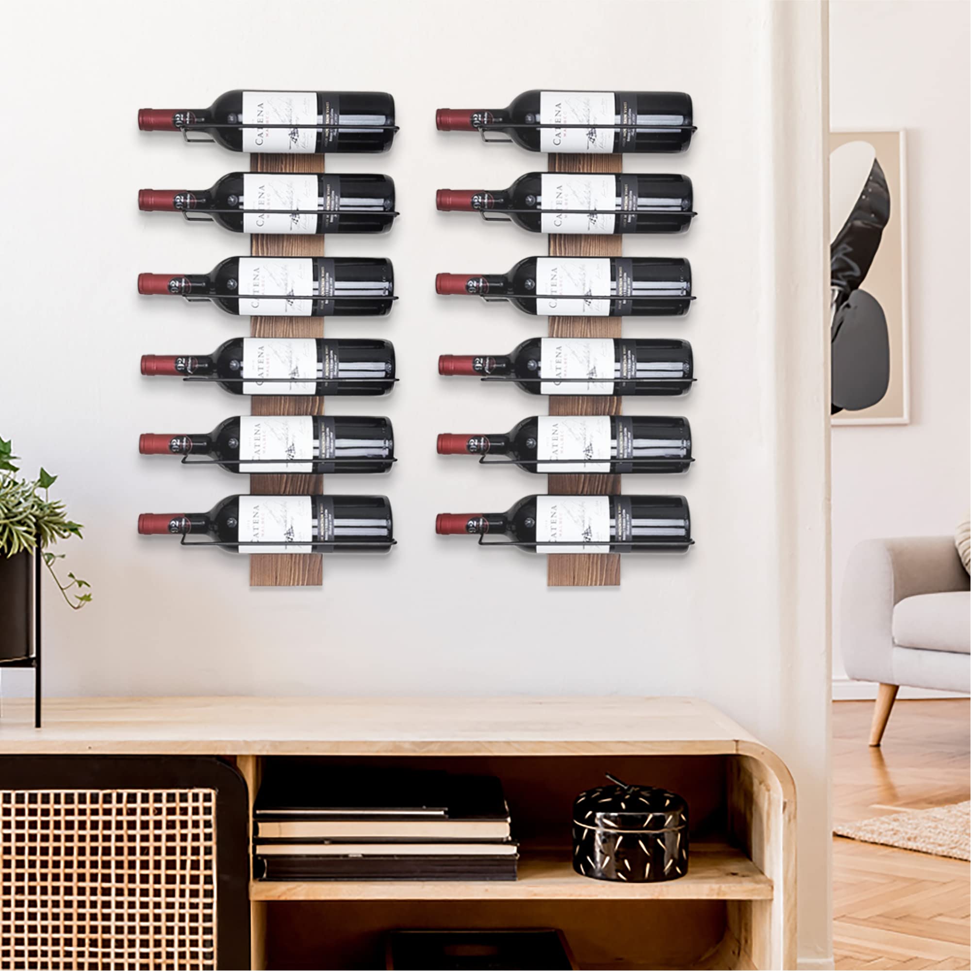 FreshDecor Wine Rack Wall Mounted (Brown)