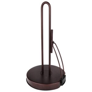 spectrum diversified euro tension paper towel holder (bronze) - storage organization for kitchen counter, pantry, laundry, apartment, rv, and bathroom