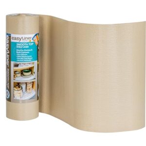 smooth top easyliner for cabinets & drawers - easy to install & cut to fit - shelf paper & drawer liner non adhesive - non slip shelf liner for kitchen & pantry - 12in. x 24ft. - taupe
