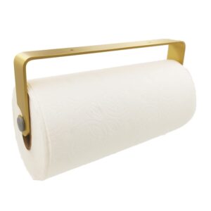 teengo paper towel holder under cabinet, no drilling & wall mount with 2 self adhesives for kitchen(golden)