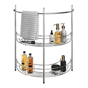 Lavish Home Pedestal Sink Organizer – Compact Under The Sink Rack with 2 Storage Shelves and Towel Holder – Space Saving Bathroom Accessories