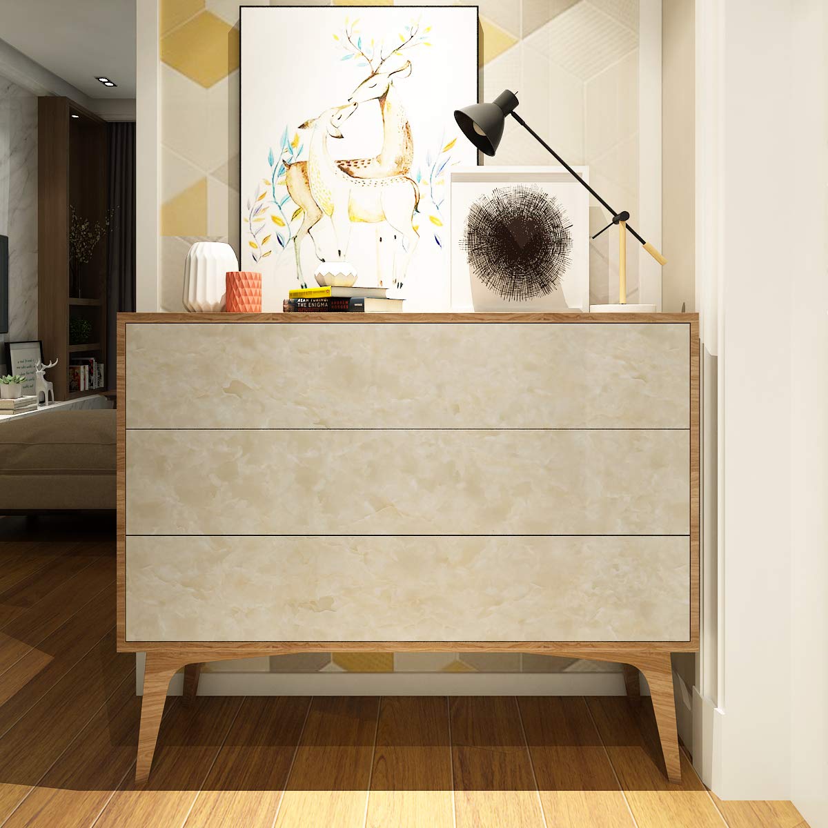 LaCheery Beige Marble Contact Paper for Countertops Waterproof Marble Look Countertop Peel and Stick Contact Paper Marble Wallpaper Peel and Stick Heat Resistant Kitchen Cabinets Counter Top 15.8"x80"