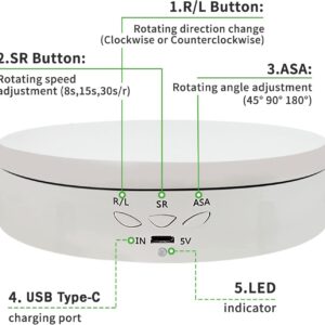 ZLMONDEE 2 In 1 Spinning Rotating Display Stand with Large 8.66 Inch Replacement Cover for Rotating Platform Photography Turntable (White)
