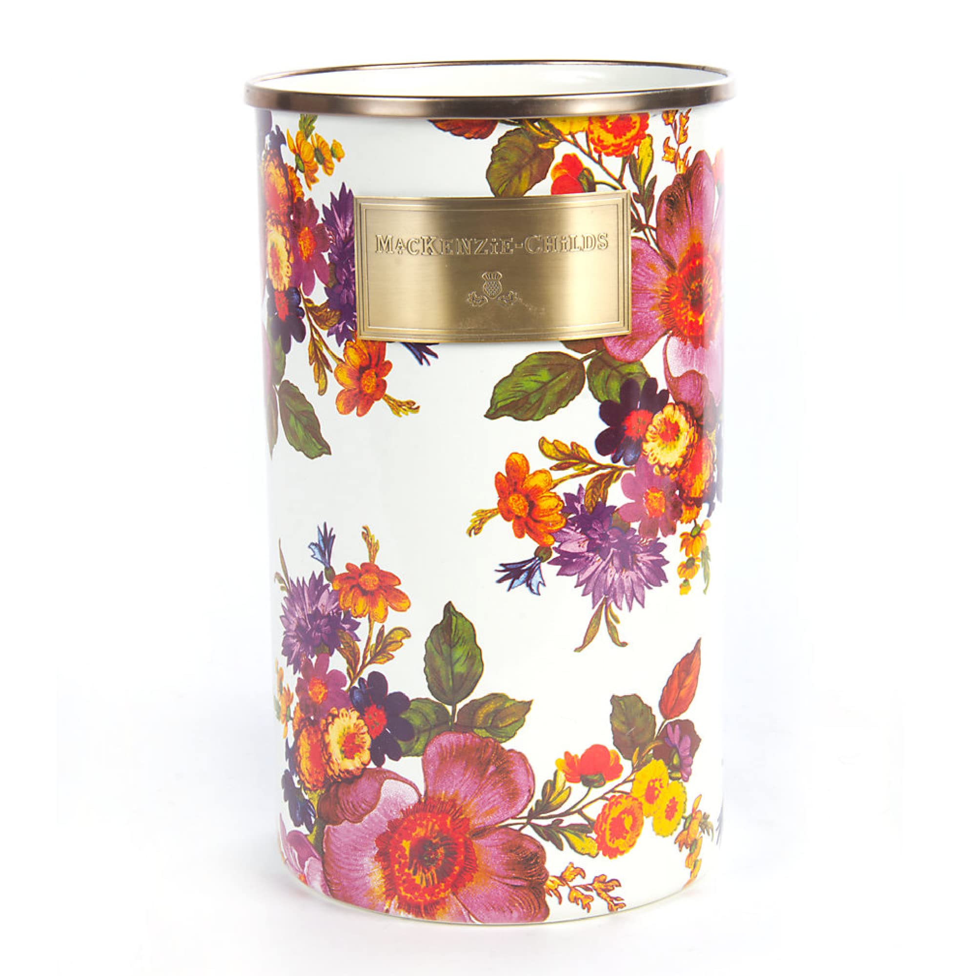 MACKENZIE-CHILDS Flower Market Enamel Utensil Holder, Cute Holder for Utensils, White