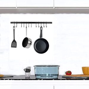 DREAMWENF Kitchen Wall Mounted Hanging Utensil Holder Rack with 10 S Hooks for Hanging Kitchen Utensils Set & Cookware, 16 inch, 2Pcs