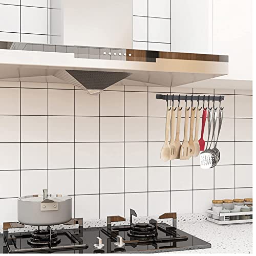 DREAMWENF Kitchen Wall Mounted Hanging Utensil Holder Rack with 10 S Hooks for Hanging Kitchen Utensils Set & Cookware, 16 inch, 2Pcs