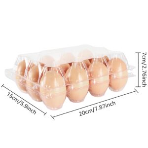 SENENQU 40 Pack Egg Cartons Cheap Bulk, 1 Dozen Clear Egg Cartons, Plastic Egg Carton Bulk Chicken Egg Tray Holder Egg Tray for Family Pasture Farm Market (3×4 Grids, 12 Eggs)